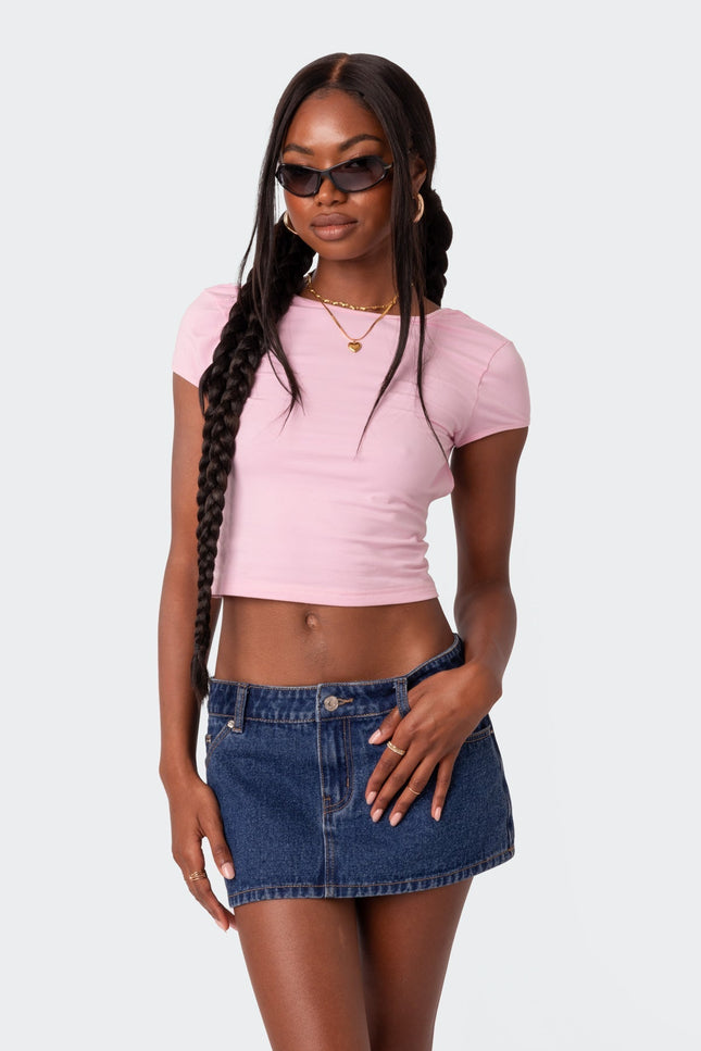 Bambi Open-Back T-Shirt - Light Pink