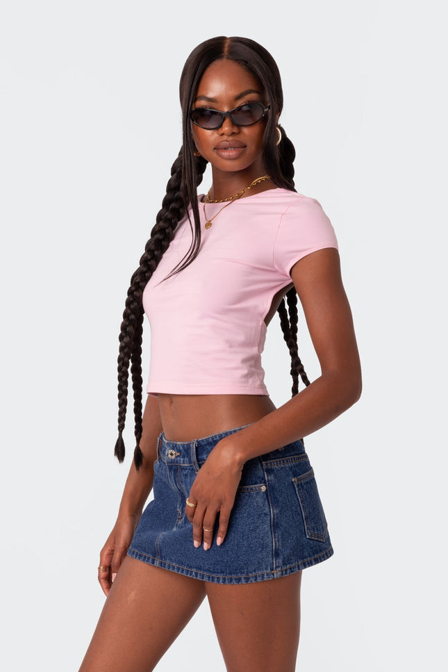 Bambi Open-Back T-Shirt - Light Pink