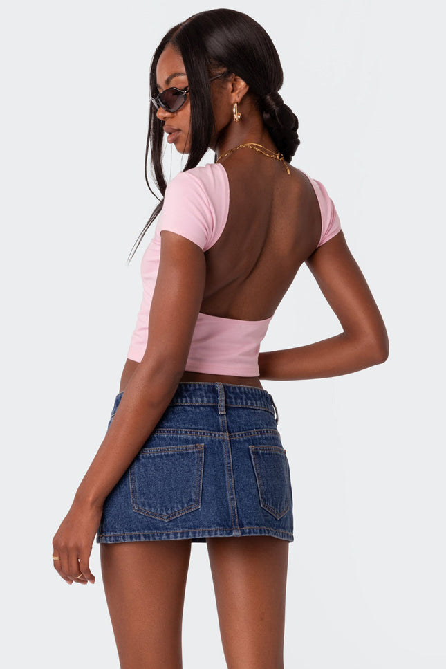 Bambi Open-Back T-Shirt - Light Pink
