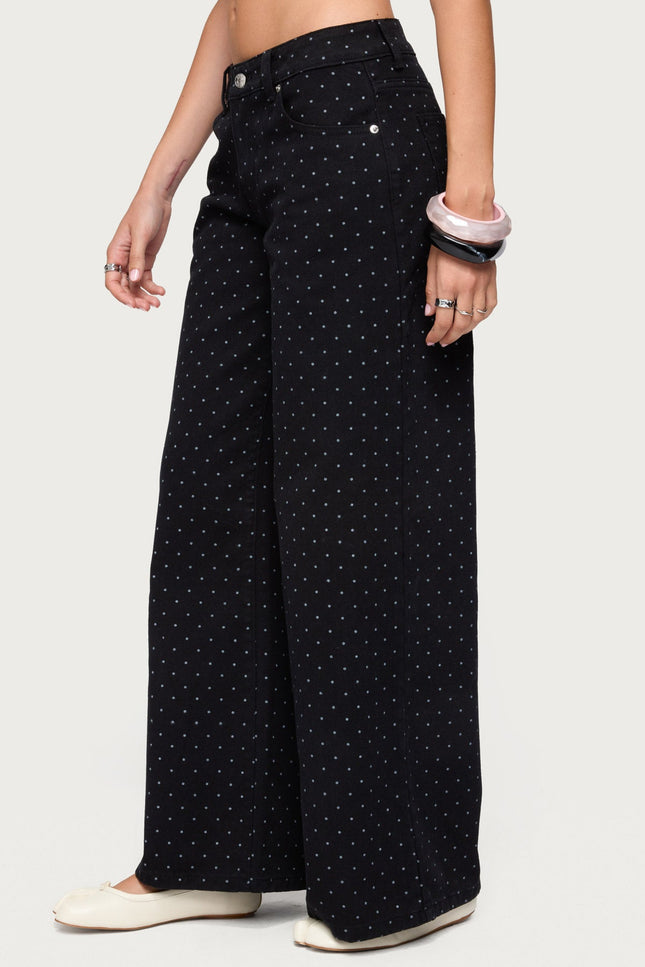 Misha Polka Dot Low Rise Baggy Jeans