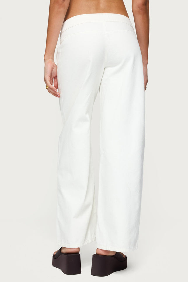 Buckle Low Rise Straight Leg Pants