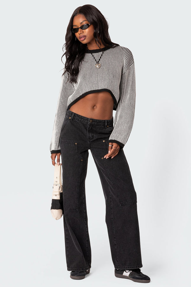 Gwenyth Textured Cropped Sweater