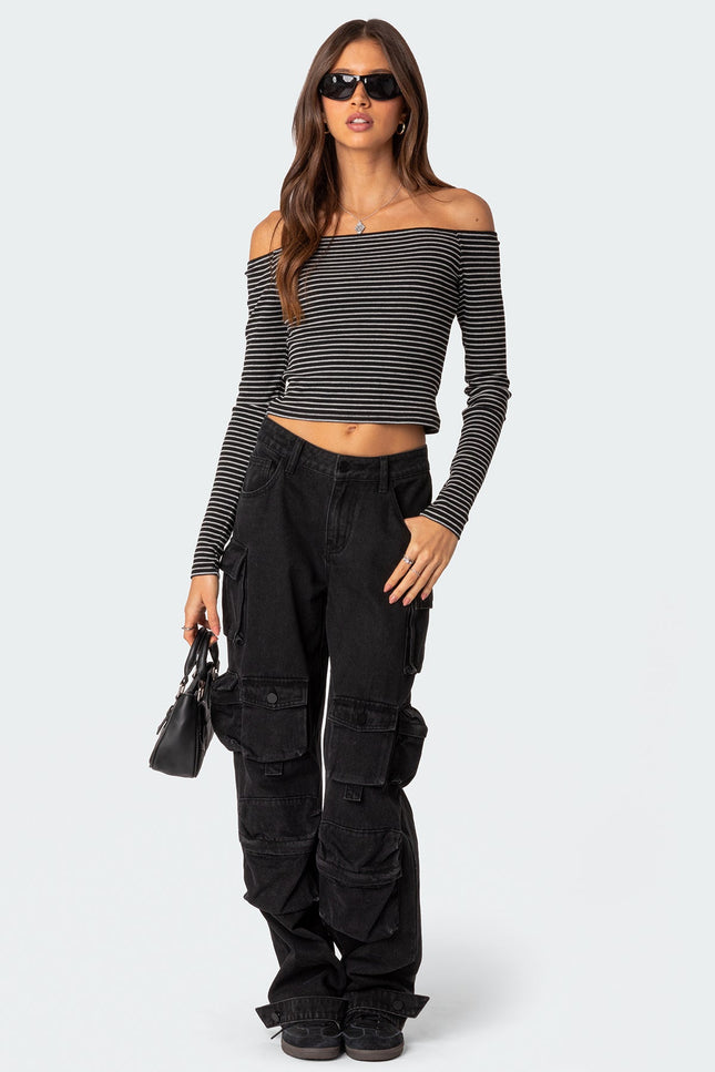 Canary Ribbed Top - Black