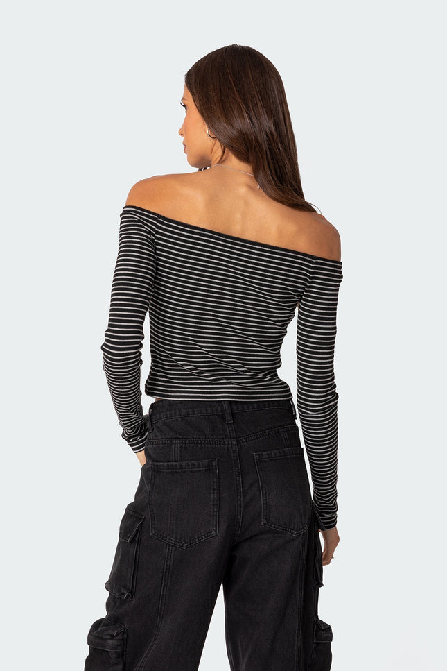 Canary Ribbed Top - Black