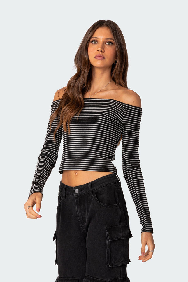 Canary Ribbed Top - Black