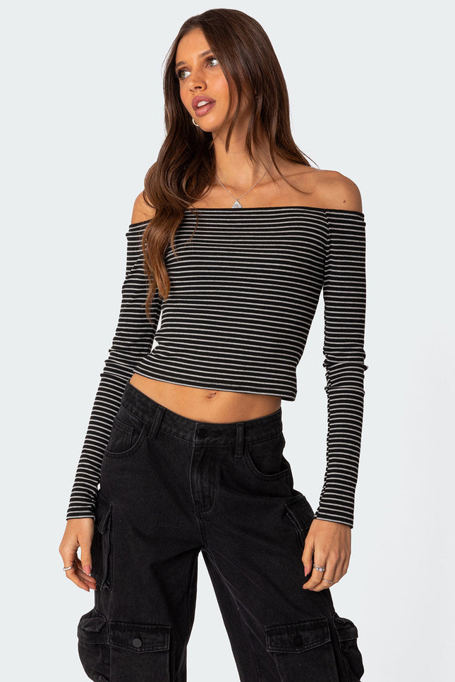 Canary Ribbed Top - Black
