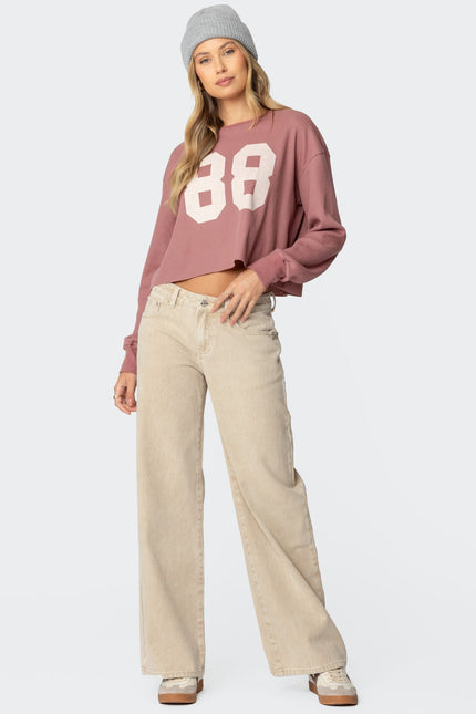 88 Waffle Long Sleeve T Shirt - Mauve