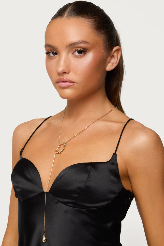 Abstract Pendant Cascading Necklace - Gold