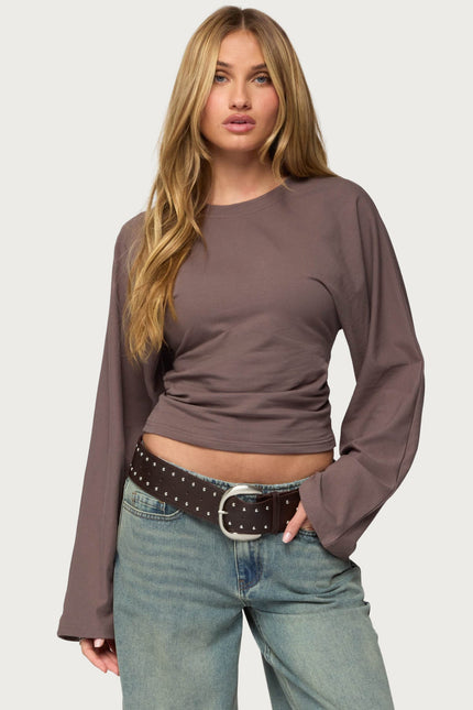 Charlisa Cinched Waist Top - Taupe