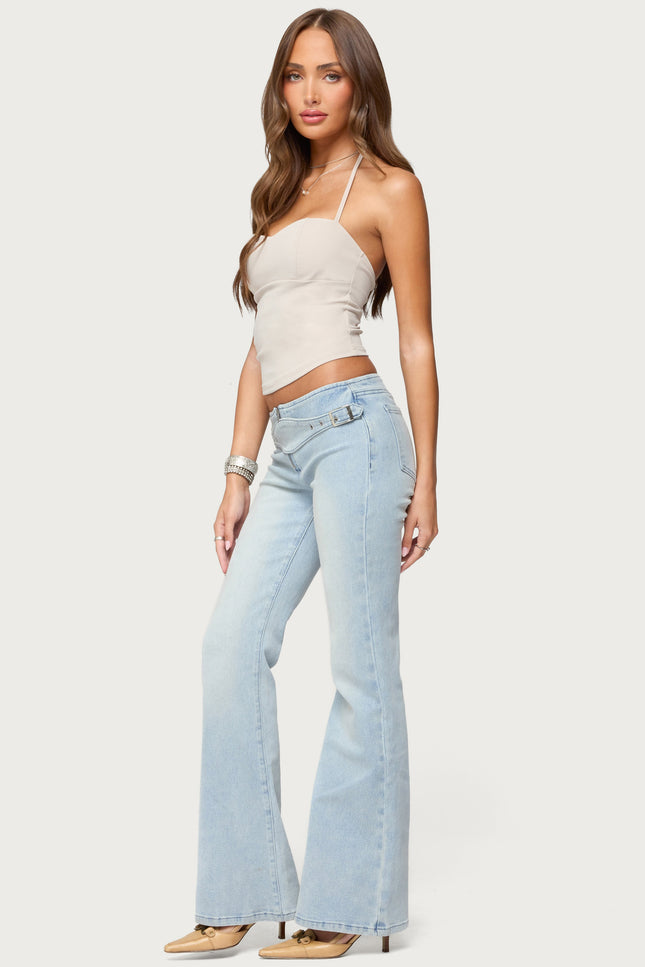 Jesika Sweetheart Halter Top - Beige