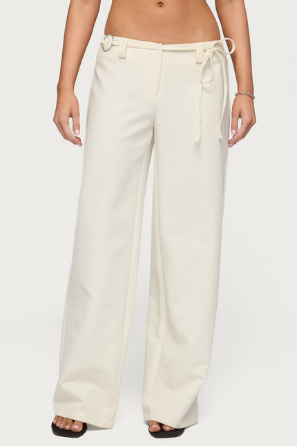 Raphael Tie Belt Pants - White