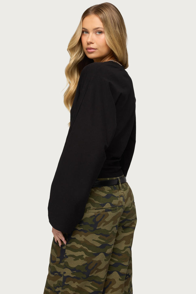 Charlisa Cinched Waist Top - Black