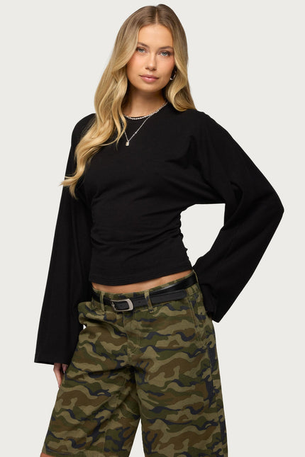 Charlisa Cinched Waist Top - Black