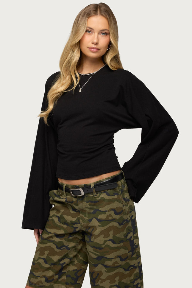 Charlisa Cinched Waist Top - Black