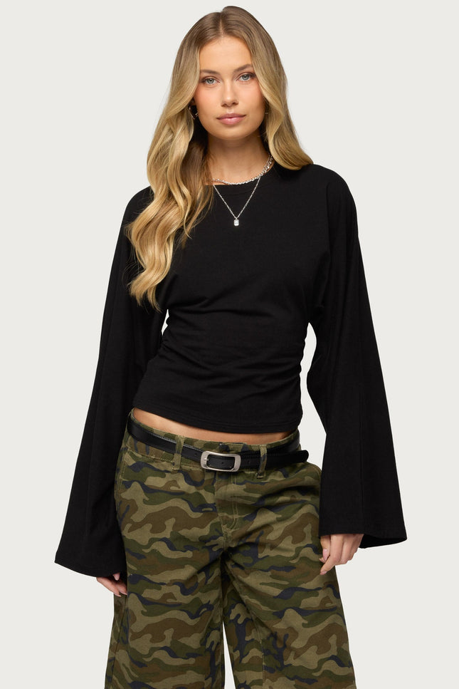 Charlisa Cinched Waist Top - Black