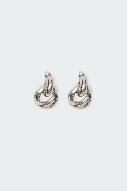 Chunky Knot Earrings - Silver