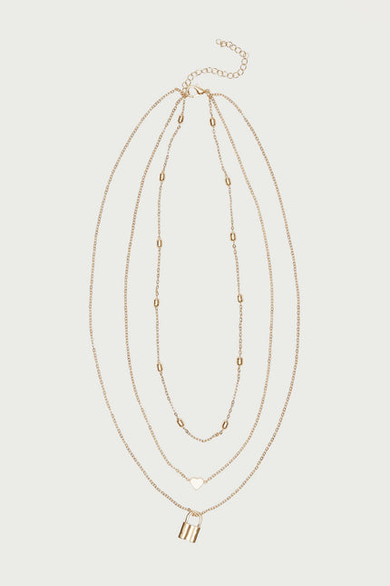 Secrets Layered Lock Necklace
