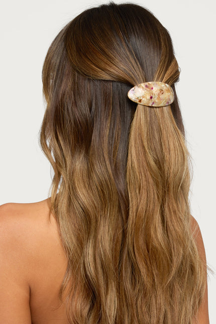 Curved Barrette Hair Clip - Tan