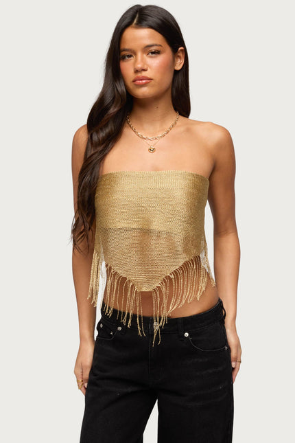 Fringed Waist Scarf - Gold