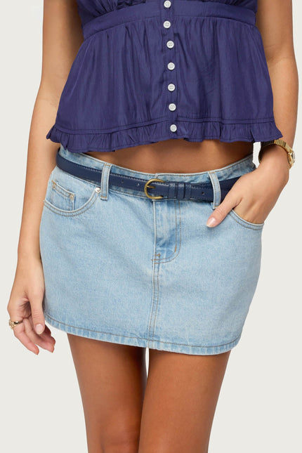 Goldey Faux Leather Belt - Navy