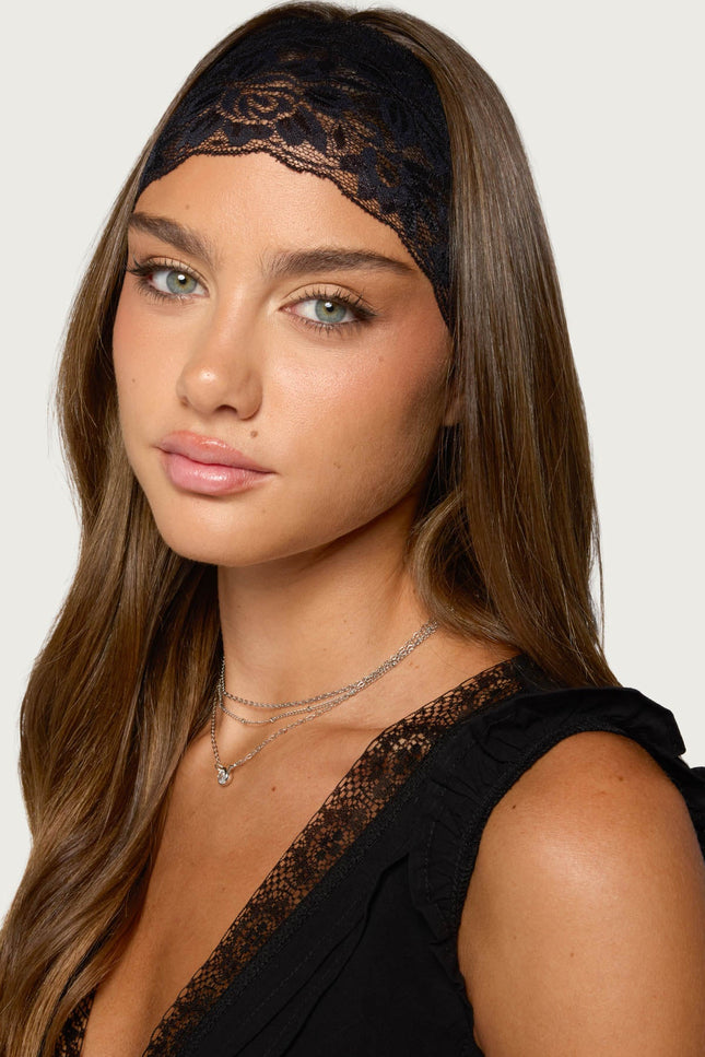 Mitsy Lace Headband - Black
