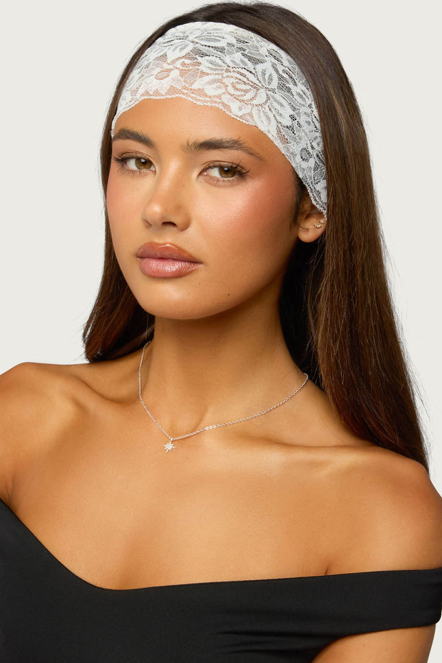 Mitsy Lace Headband - White