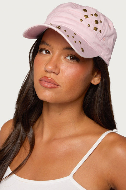 Studded Cadet Hat - Pink