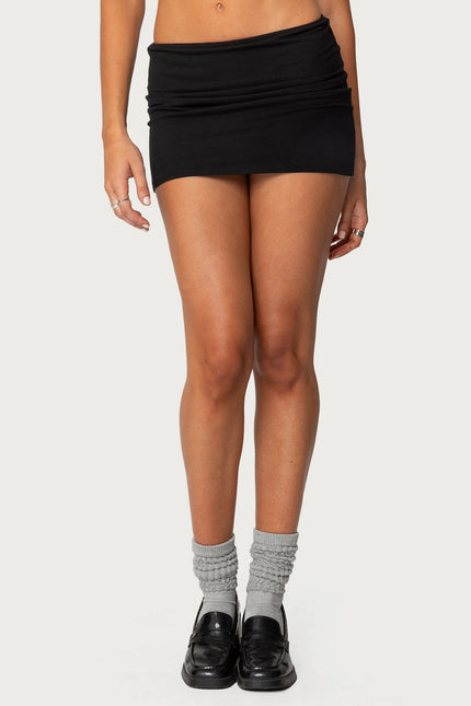 Aisha Low Rise Mini Skirt - Black