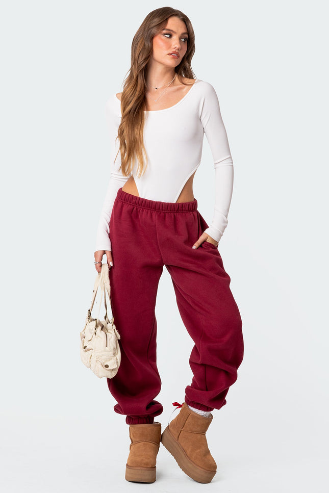 Clark Oversized Sweatpants - Burgundy
