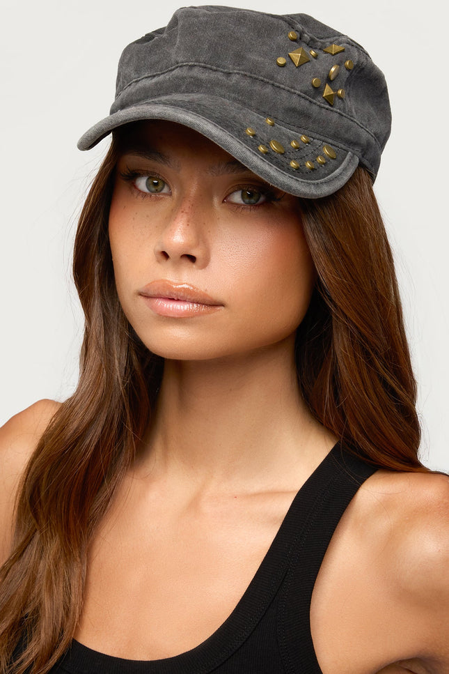 Studded Cadet Hat - Gray