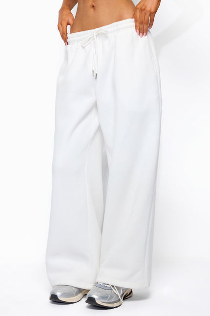 Kamari Low Rise Wide Sweatpants - White
