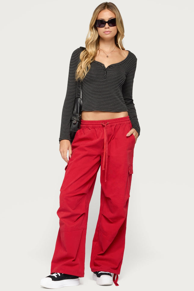 Jocelyn Striped Top - Dark Gray Melange And Black