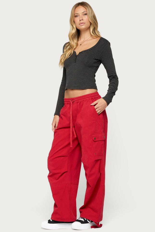 Jocelyn Striped Top - Dark Gray Melange And Black