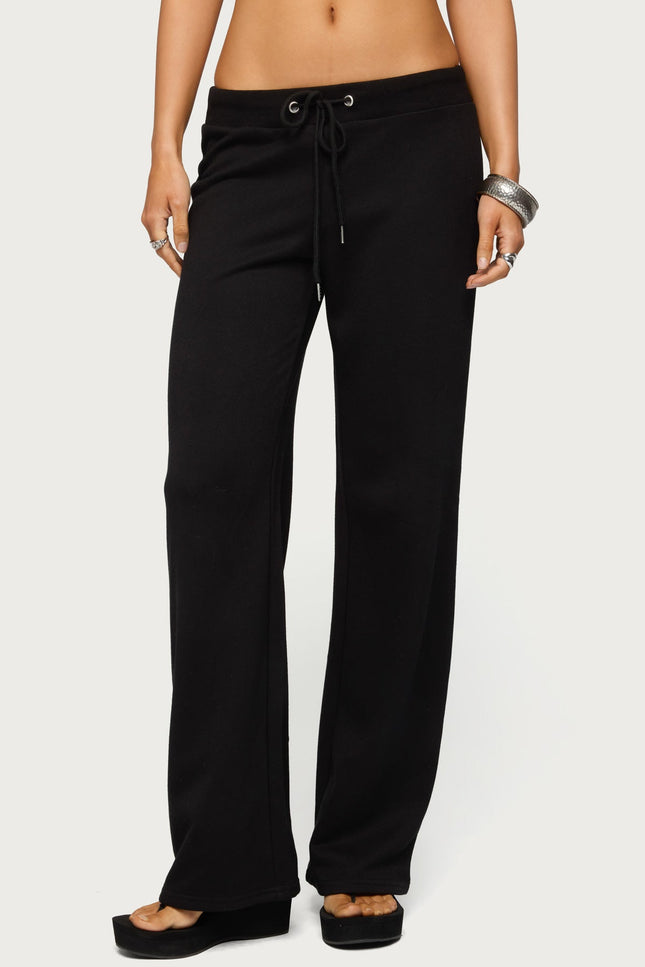 Quinn Straight Leg Sweatpants - Black