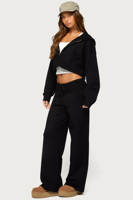 Russell Straight Leg Knit Pants - Black