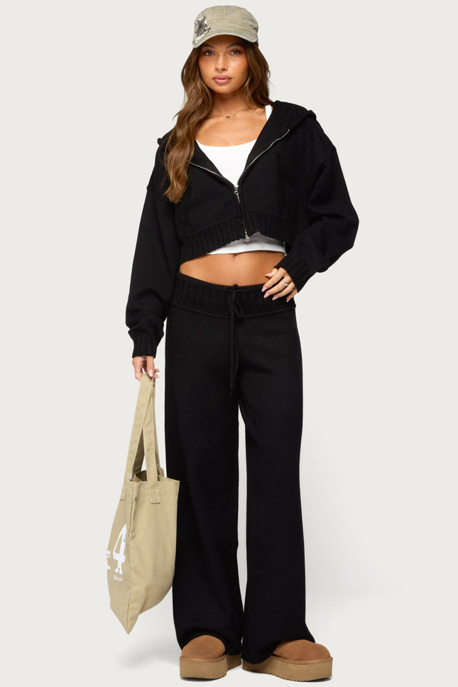 Russell Straight Leg Knit Pants - Black