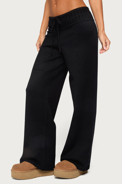 Russell Straight Leg Knit Pants - Black