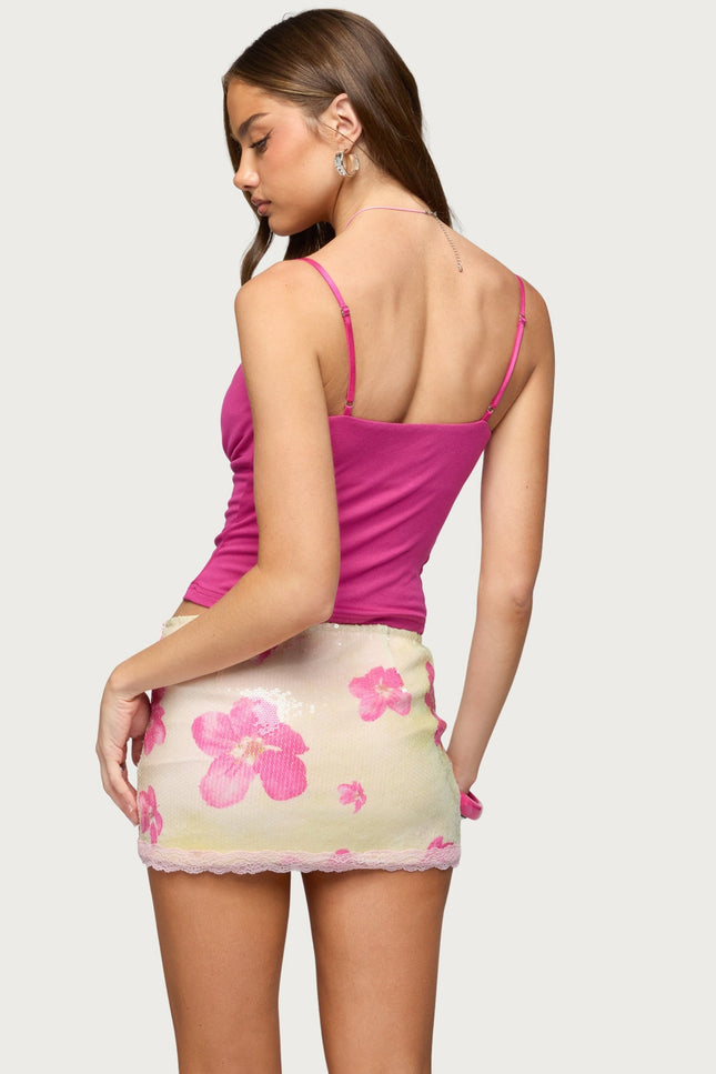 Layered Bra Cowl Neck Top - Fuchsia