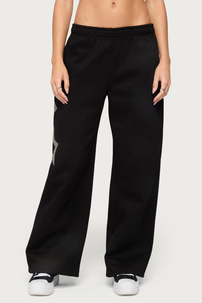 Starly Straight Leg Sweatpants - Black