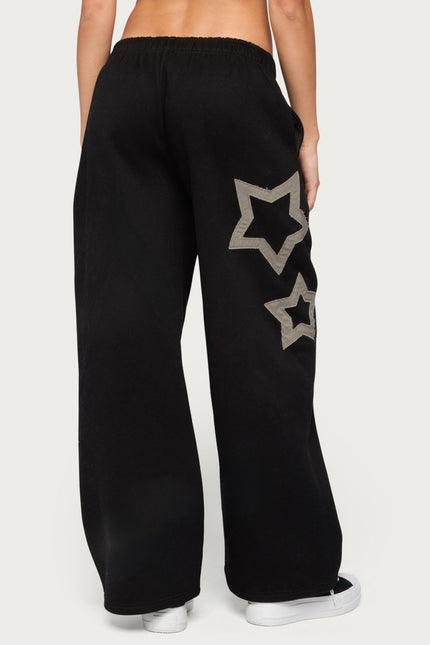 Starly Straight Leg Sweatpants - Black