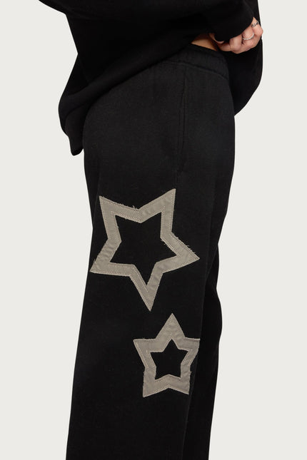 Starly Straight Leg Sweatpants - Black