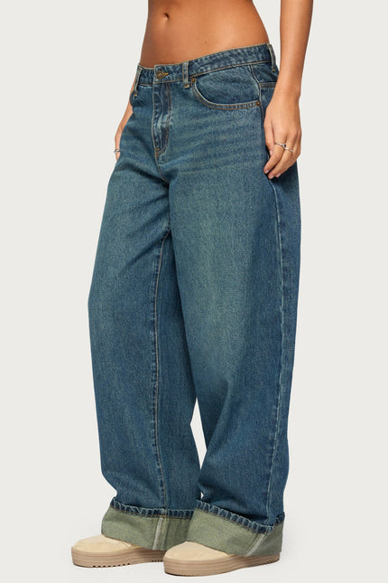 Kella Low Rise Baggy Jeans - Twilight Blue