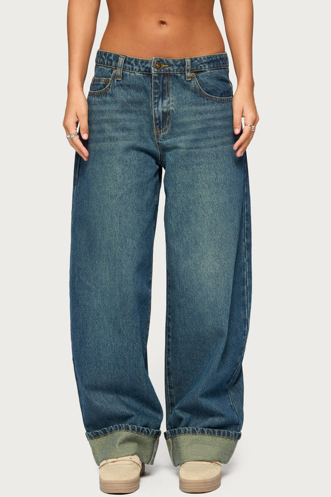 Kella Low Rise Baggy Jeans - Twilight Blue