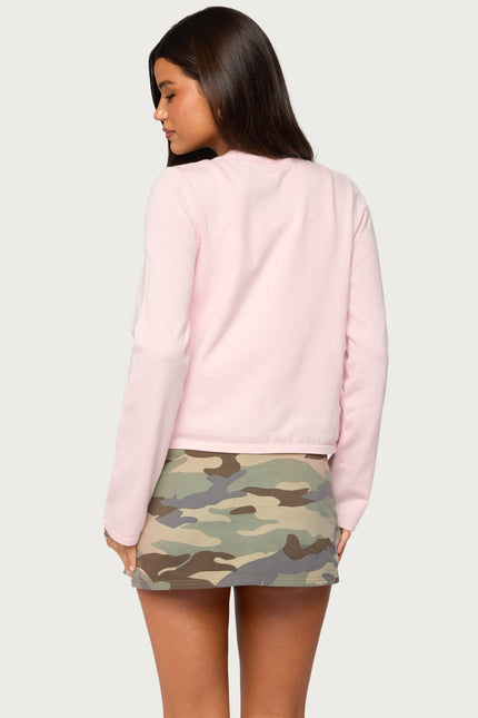 Jenie Split Front Knit Cardigan - Pink