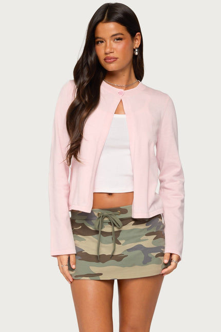 Jenie Split Front Knit Cardigan - Pink
