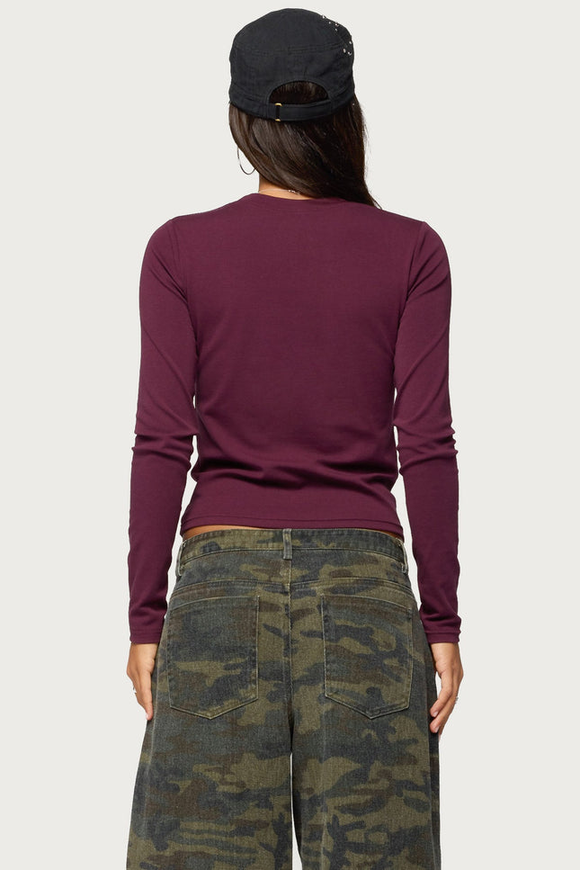 Kiyan Long Sleeve T Shirt - Plum