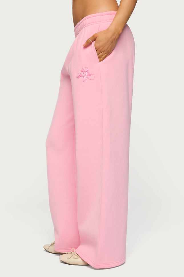 Keychain Cutie Straight Leg Sweatpants - Pink