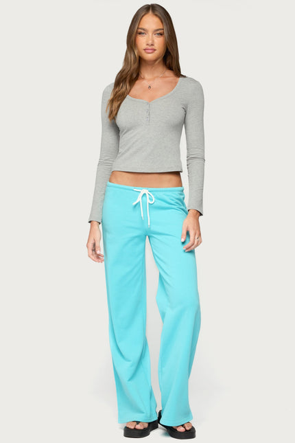 Leah Henley Top - Gray Melange