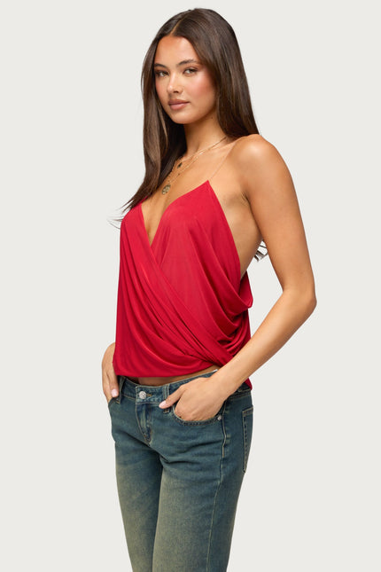 Ainsley Wrap Top - Red