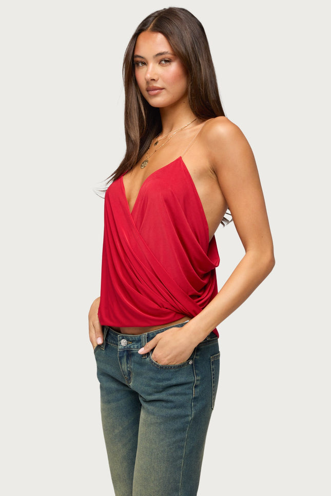 Ainsley Wrap Top - Red
